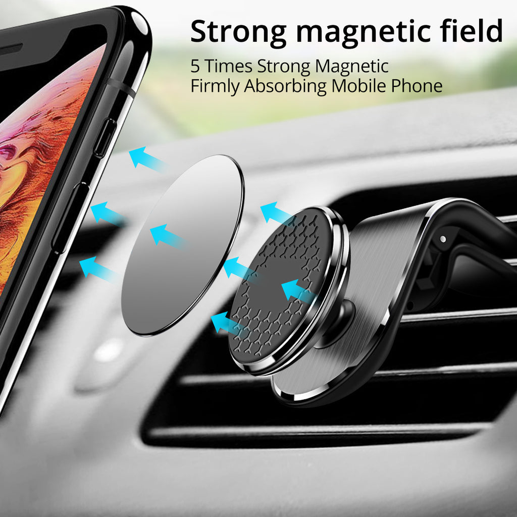 Magnetic air vent car phone holder