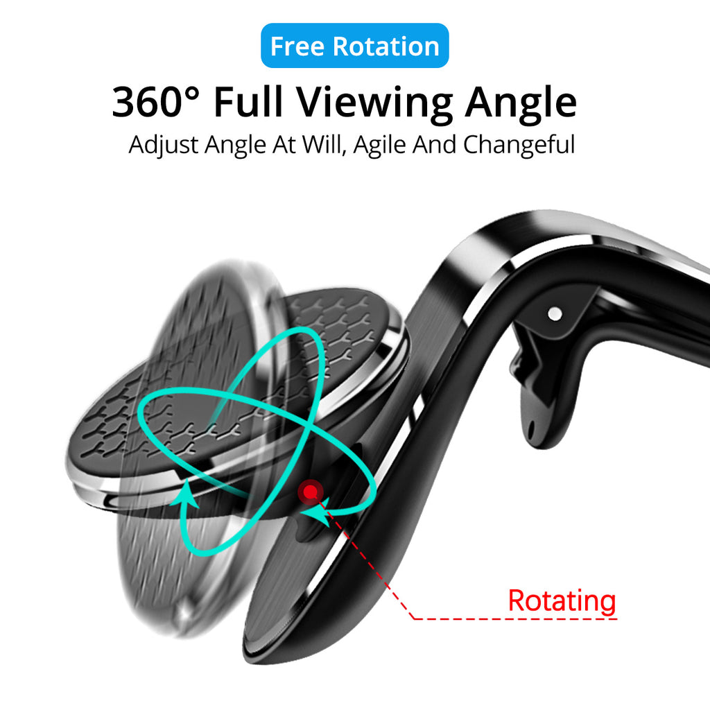 Magnetic air vent car phone holder, view 4