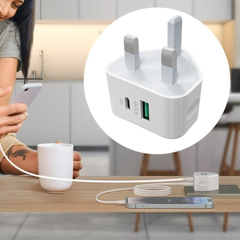 UK USB-C fast charger plug 3-pack with cables, view 6