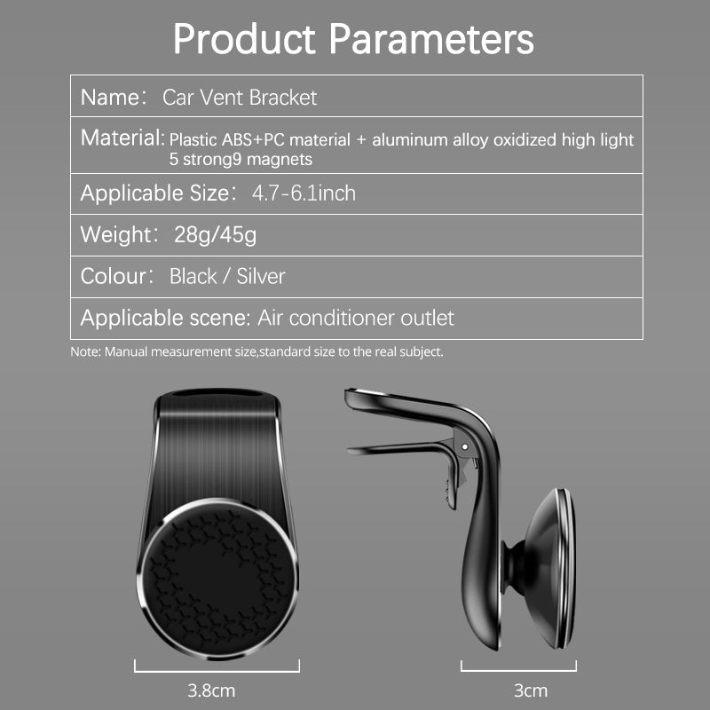 Magnetic air vent car phone holder, view 9