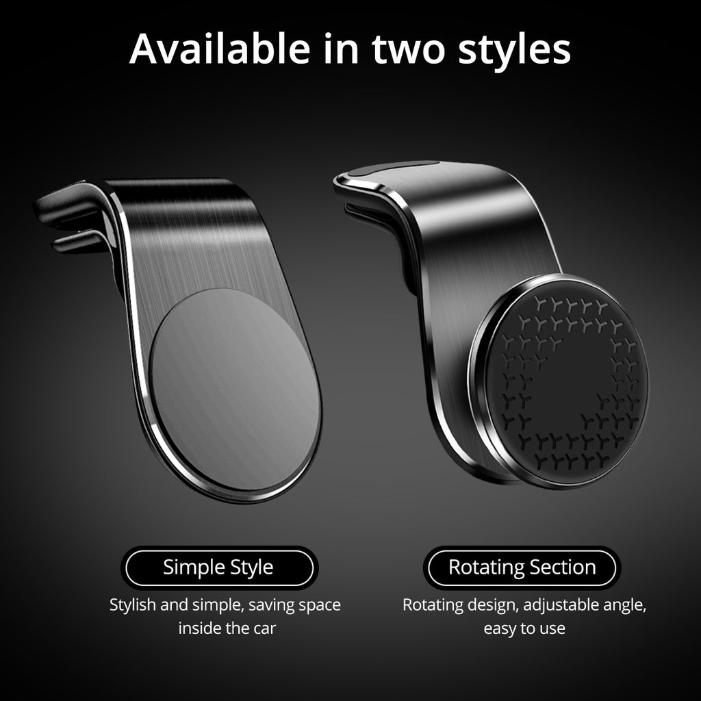Magnetic air vent car phone holder, view 2