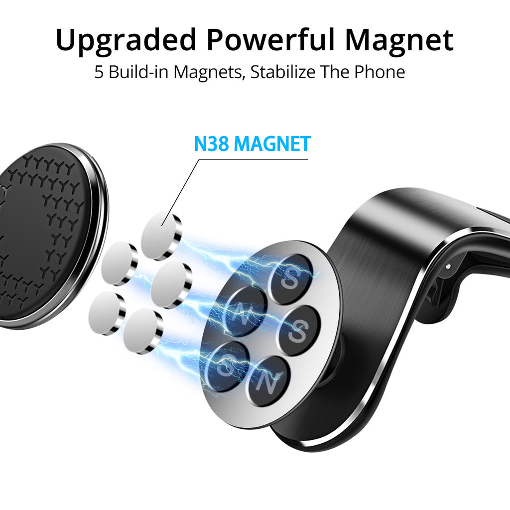 Magnetic air vent car phone holder, view 7