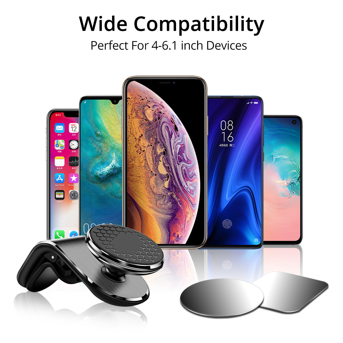 Magnetic air vent car phone holder, view 3