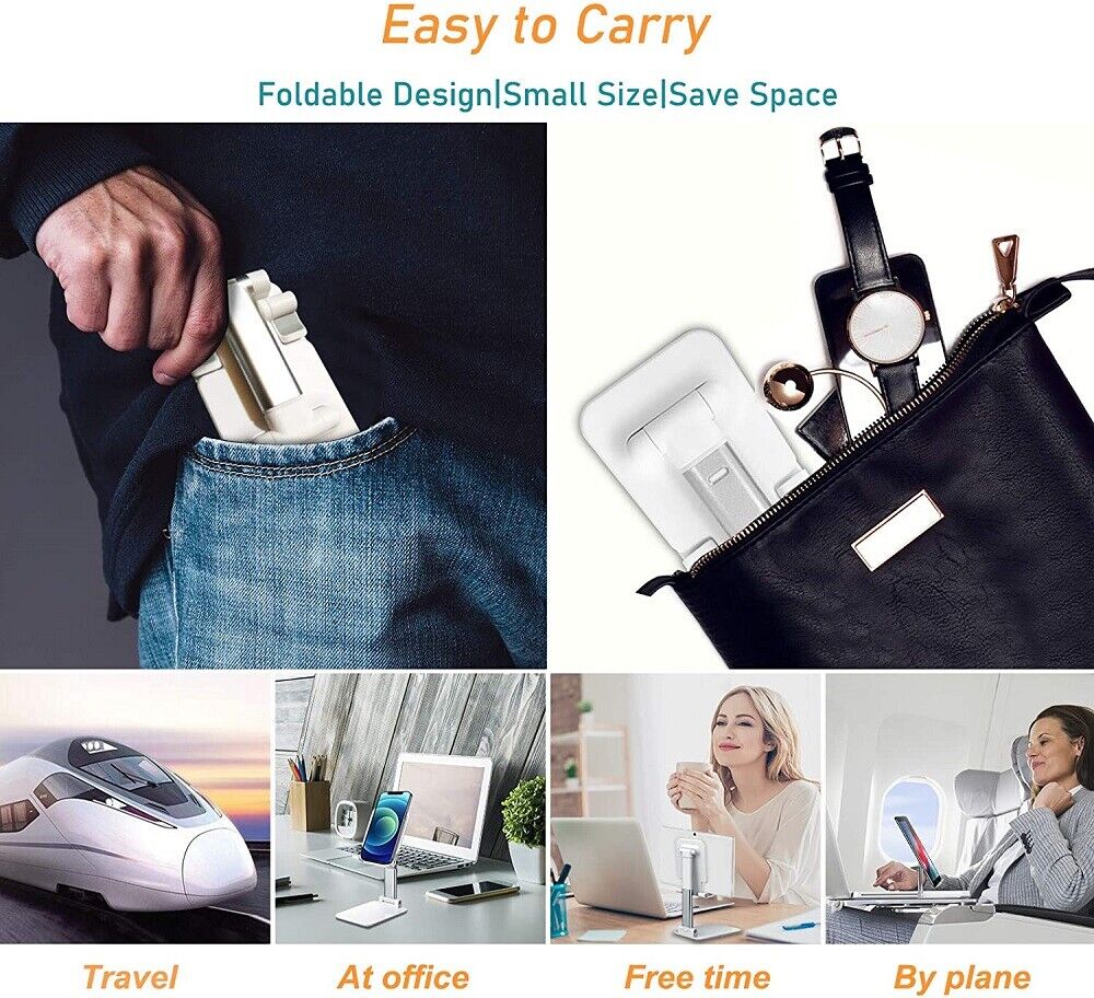 Foldable desk phone and tablet stand, view 6