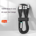 3-in-1 braided charging cable, USB-C, Lightning and Micro-USB, view 7