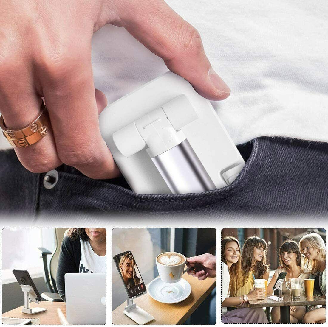 Foldable desk phone and tablet stand, view 4