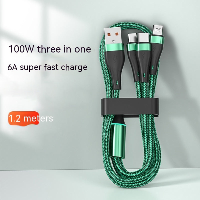 3-in-1 braided charging cable, USB-C, Lightning and Micro-USB, view 8